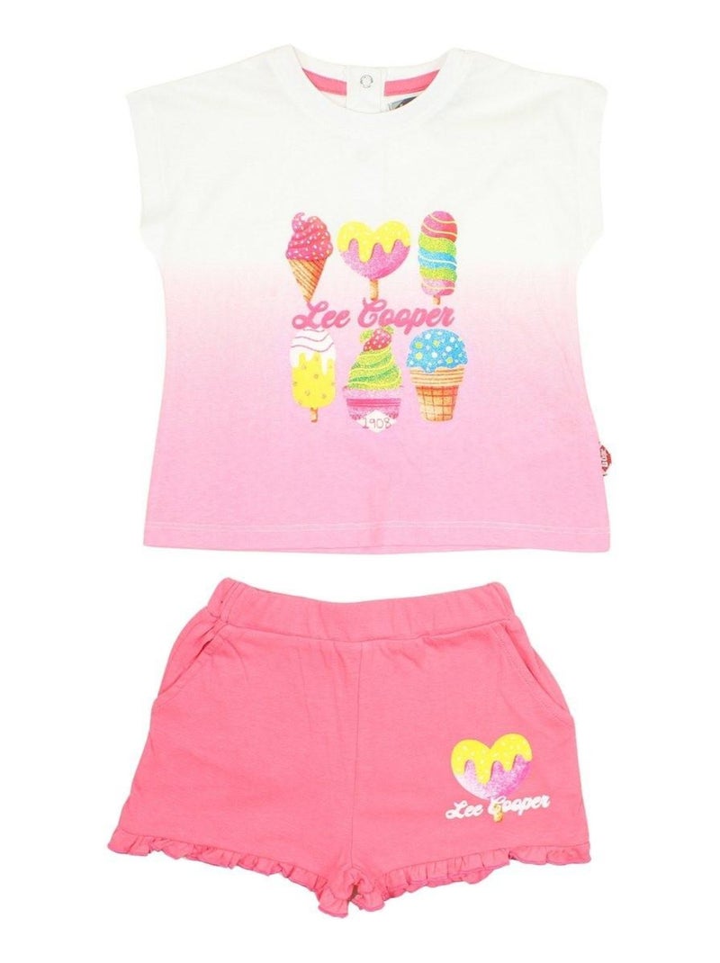 Lee Cooper - Ensemble ​​T-shirt short Imprimé Lee Cooper Rose - Kiabi
