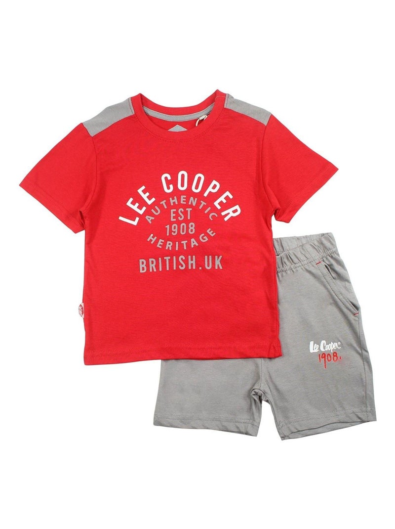 Lee Cooper - Ensemble ​​T-shirt short Imprimé Lee Cooper Rouge - Kiabi