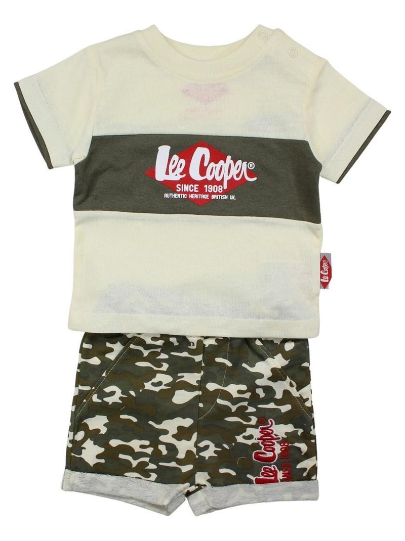 Lee Cooper - Ensemble ​​T-shirt short Imprimé Logo Beige - Kiabi