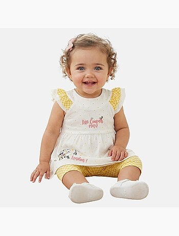 Ensemble Fille Shiny - Tunique Saumon Imprimé Papillons + Legging Kaki Taille 4 Ans