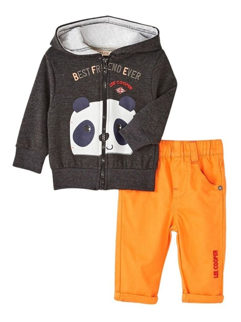 Lee Cooper - Ensemble Veste à capuche et Pantalon bébé Lee Cooper. Gris foncé - Kiabi