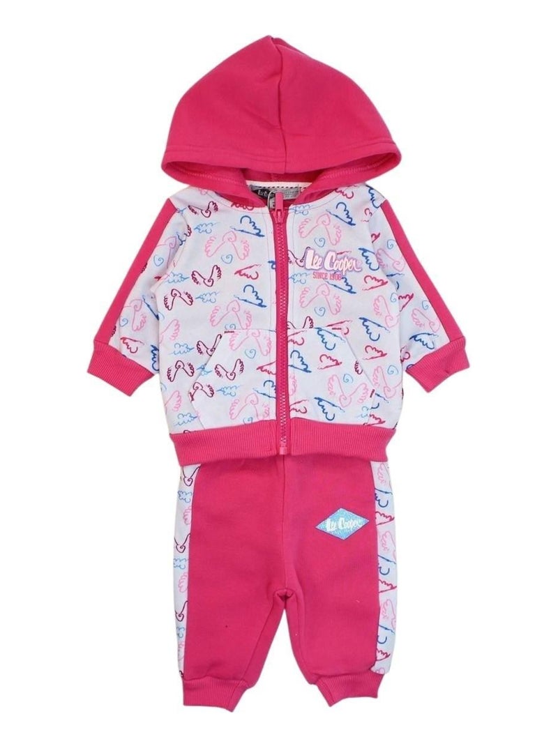 Lee Cooper - Ensemble Veste à capuche et pantalon de Jogging bébé fille Lee Cooper Rose fushia - Kiabi