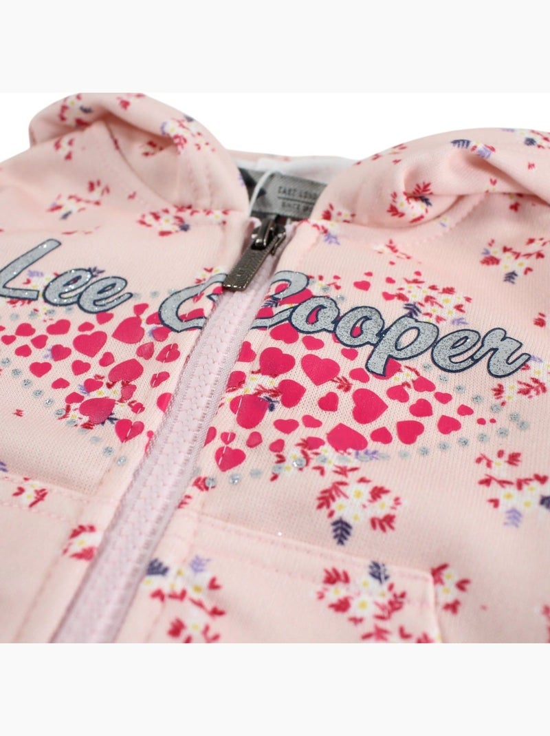 Lee Cooper - Ensemble veste à capuche et pantalon de Jogging bébé fille Rose - Kiabi