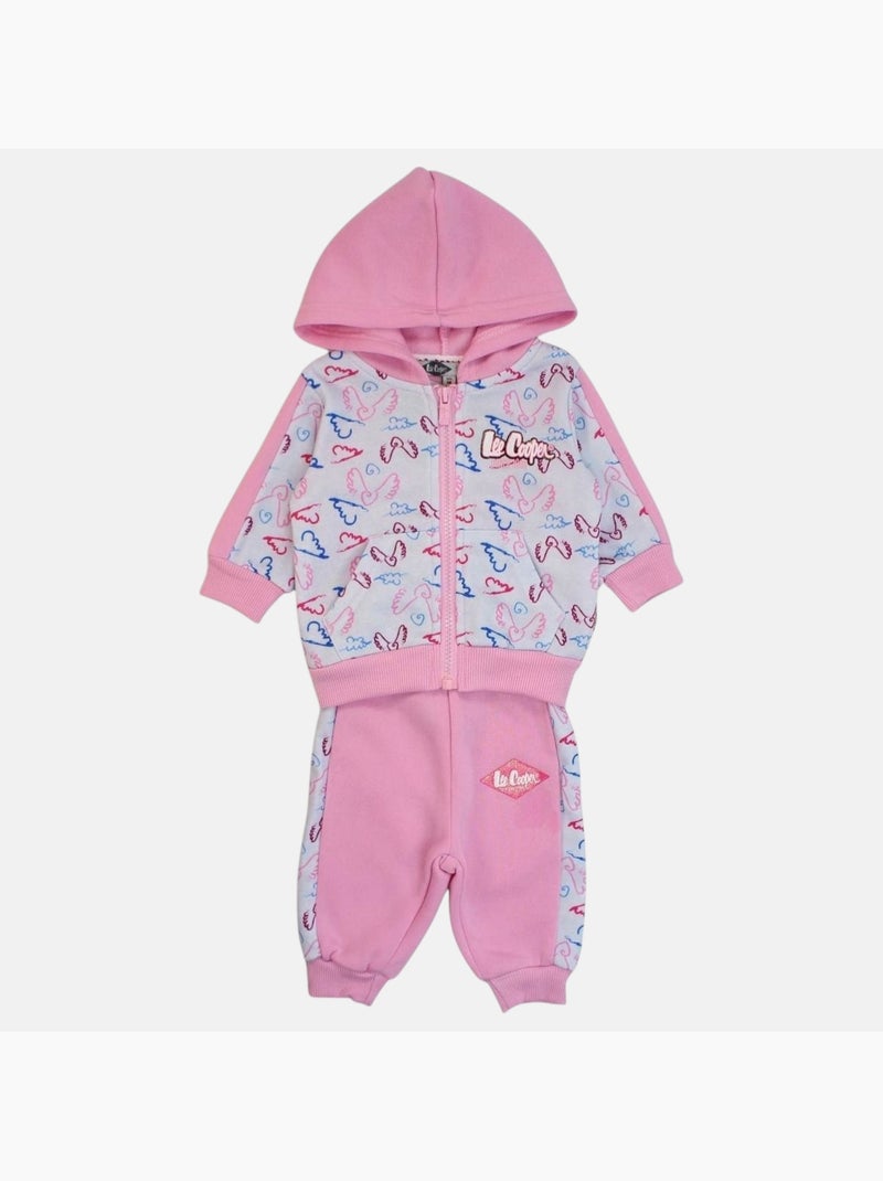 Lee Cooper - Ensemble veste capuche et pantalon jogging bébé fille Rose - Kiabi