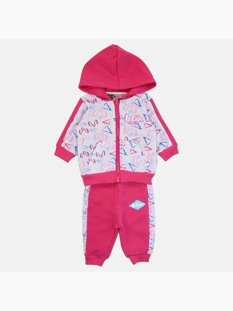 Lee Cooper - Ensemble veste capuche et pantalon jogging bébé fille Rose fushia - Kiabi