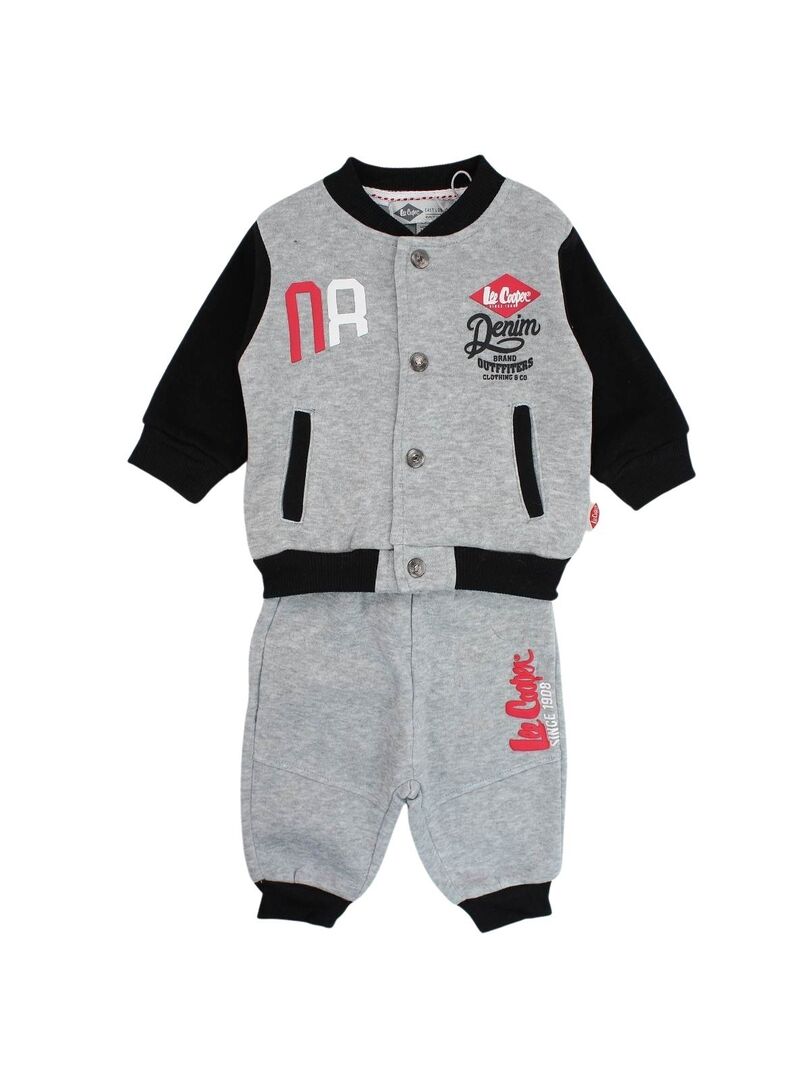 Lee Cooper - Ensemble T-shirt Pantalon Chemise Bébé Garçon Imprimé Logo Lee Cooper - Ensemble T-shirt Pantalon Chemise Bébé Garçon Imprimé Logo