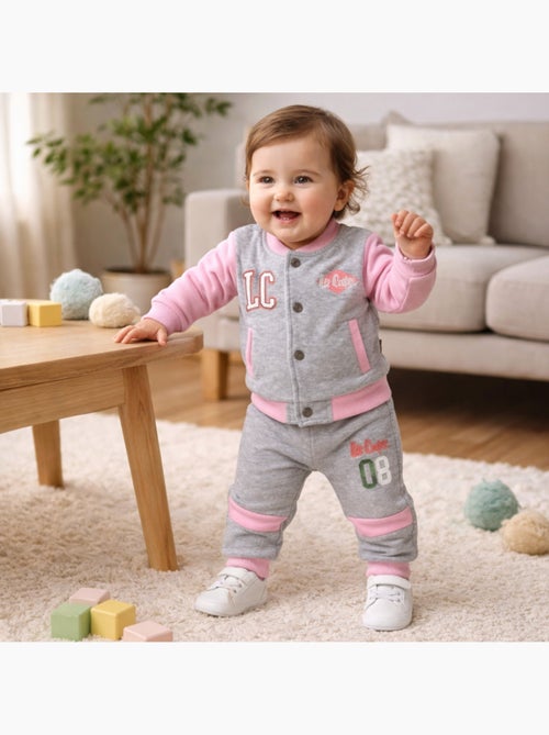 Lee cooper - ensemble veste teddy boutonnée et pantalon de jogging - Kiabi