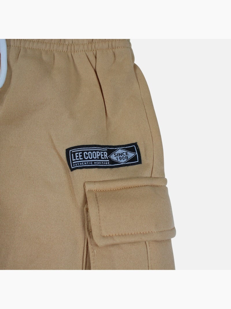 Lee cooper - ensemble veste zippée à capuche et pantalon de jogging cargo, poche kangourou Beige - Kiabi