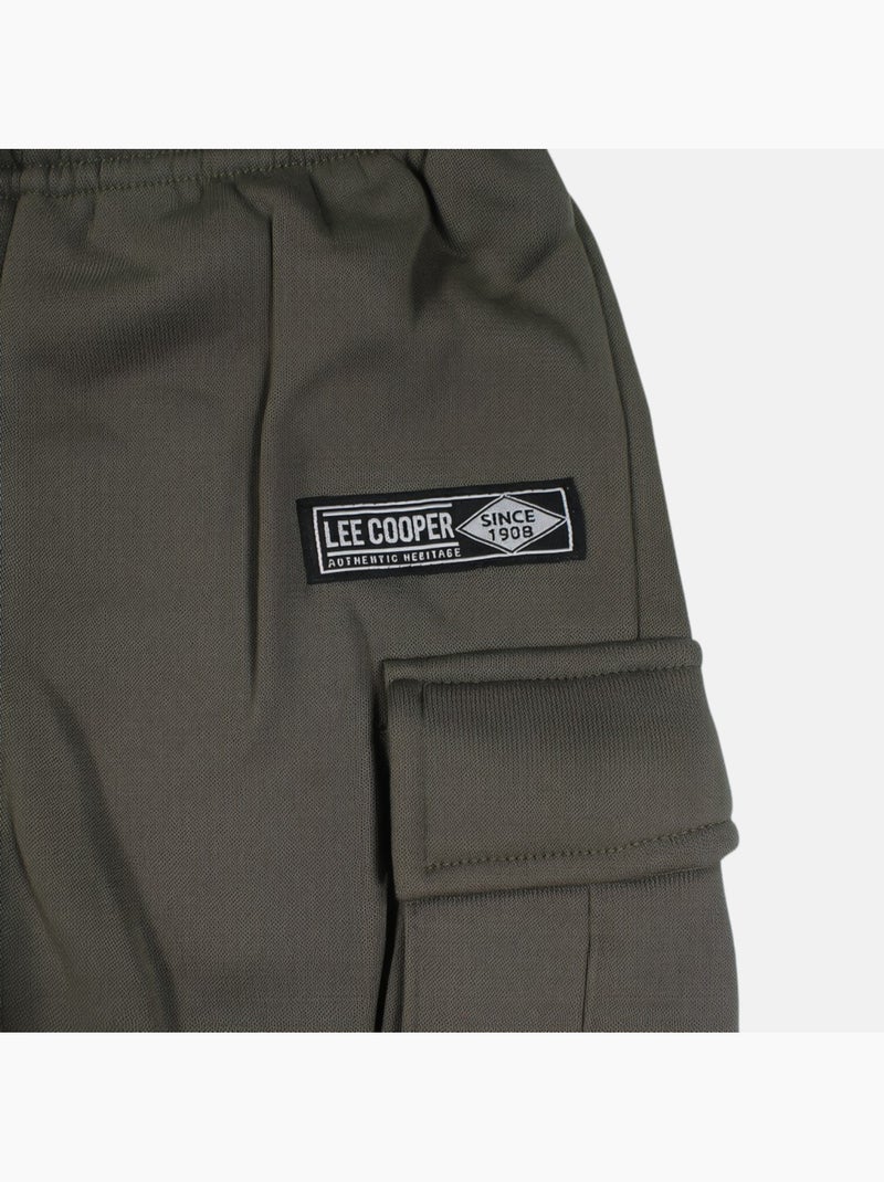 Lee cooper - ensemble veste zippée à capuche et pantalon de jogging cargo, poche kangourou Kaki - Kiabi