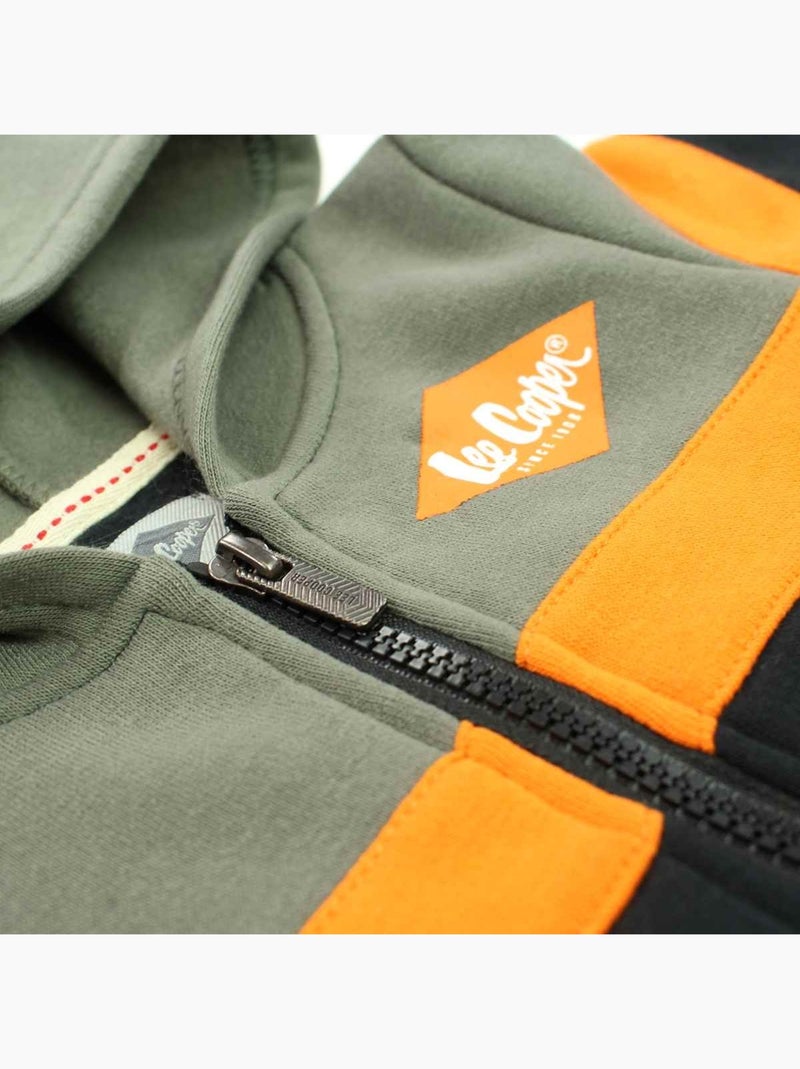 Lee cooper - ensemble veste zippée à capuche et pantalon de jogging Kaki - Kiabi