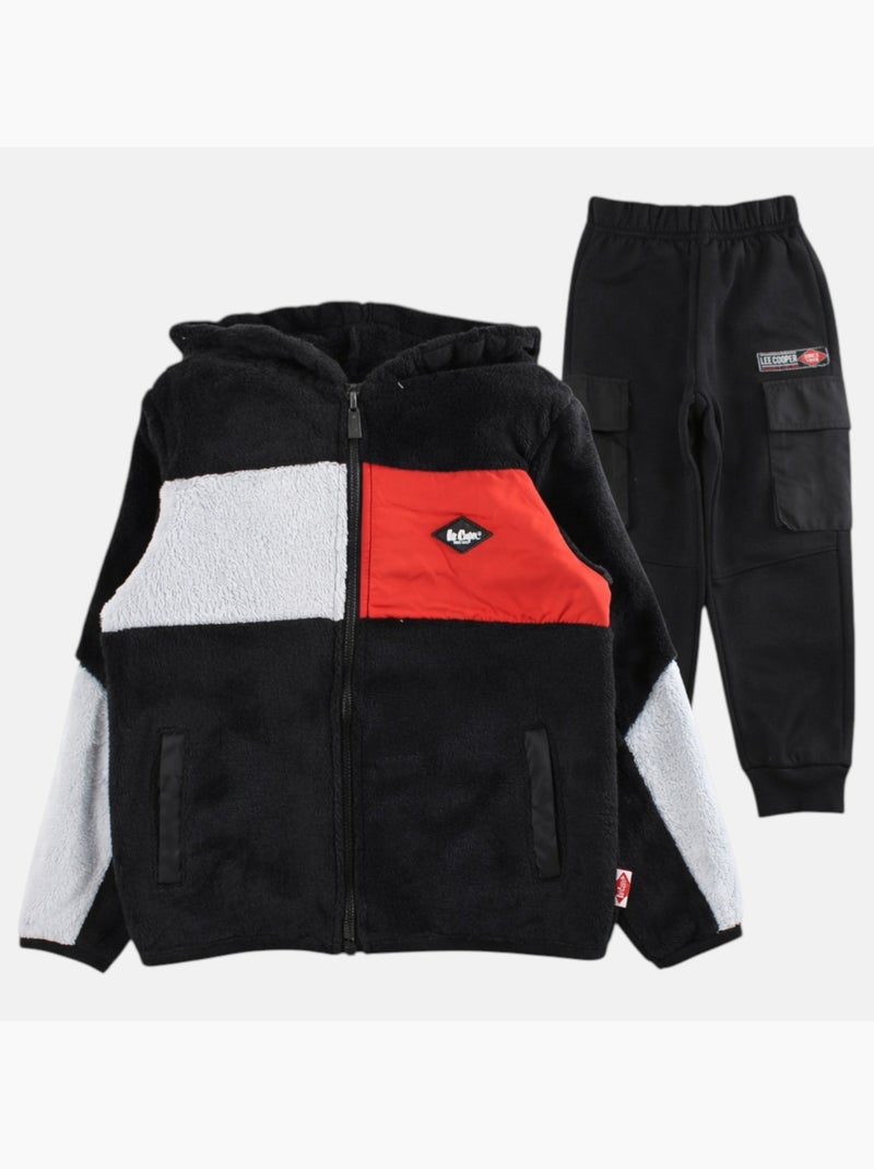 Lee cooper - ensemble veste zippée à capuche et pantalon de jogging Noir - Kiabi