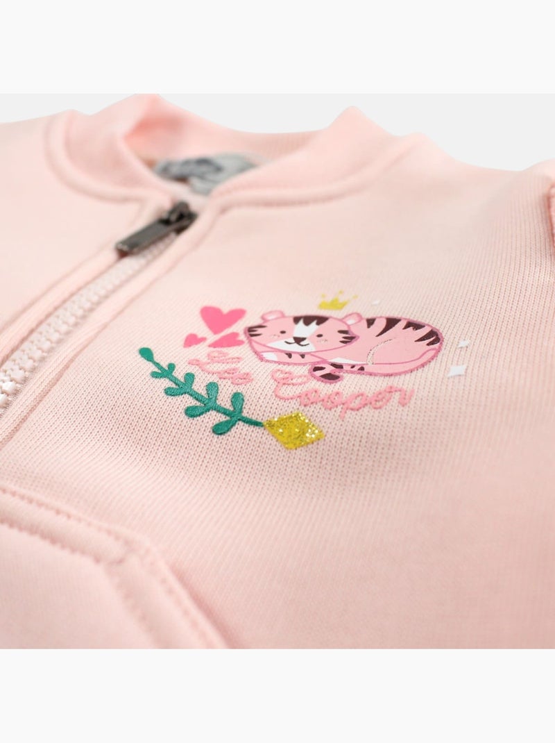 Lee cooper - ensemble veste zippée col montant et pantalon de jogging Rose clair - Kiabi
