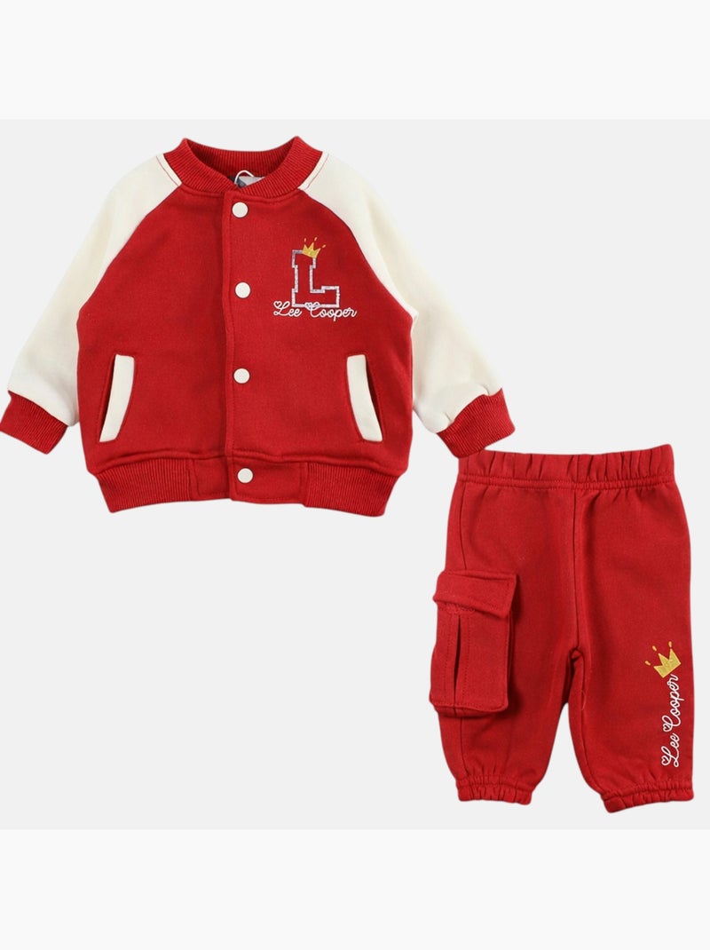 Lee cooper - ensemble veste zippée col montant et pantalon de jogging Rouge - Kiabi