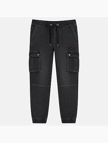 Lee cooper - jean cargo avec poches latérales, coupe droite et taille élastique à cordon