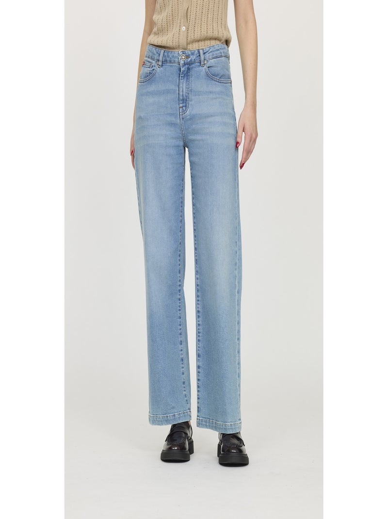 Lee Cooper - Jean coton wide leg LC171 Beige gris - Kiabi