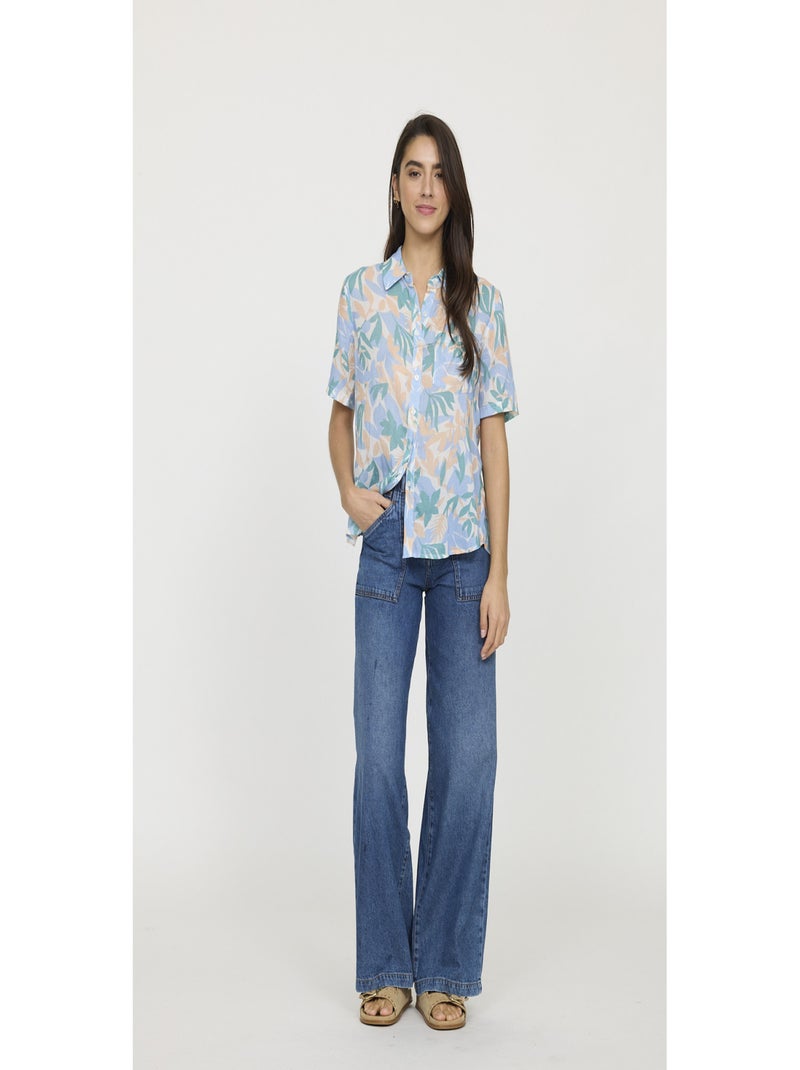 Lee Cooper - Jean coton wide leg LC171 Noir Violet - Kiabi