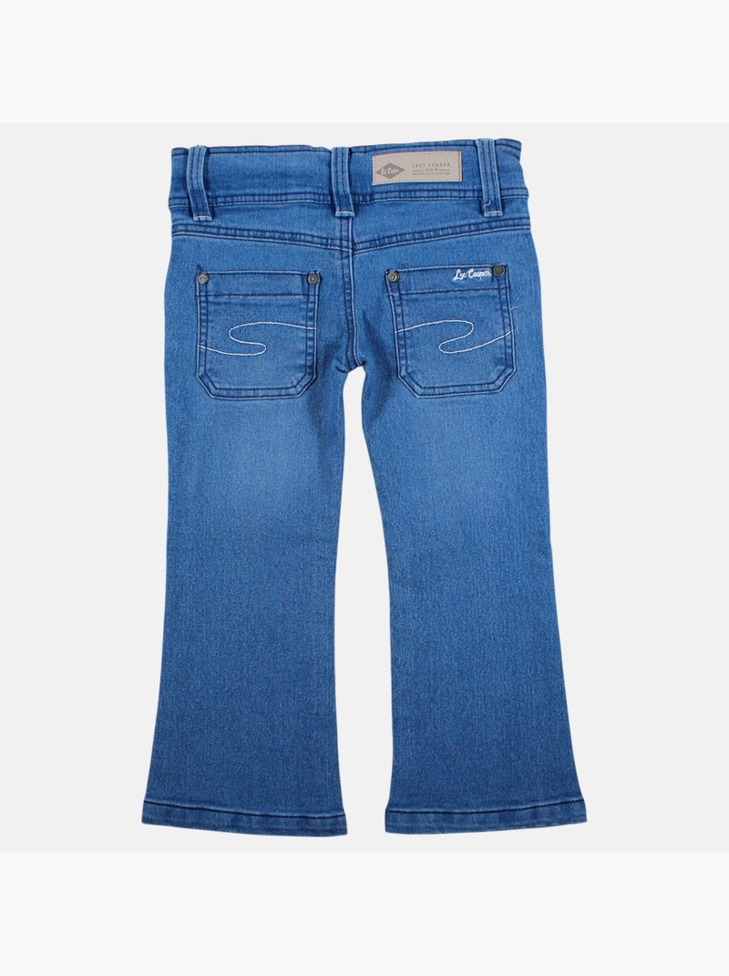 Lee cooper - jean coupe large, taille haute et fermeture boutonnée Bleu denim - Kiabi