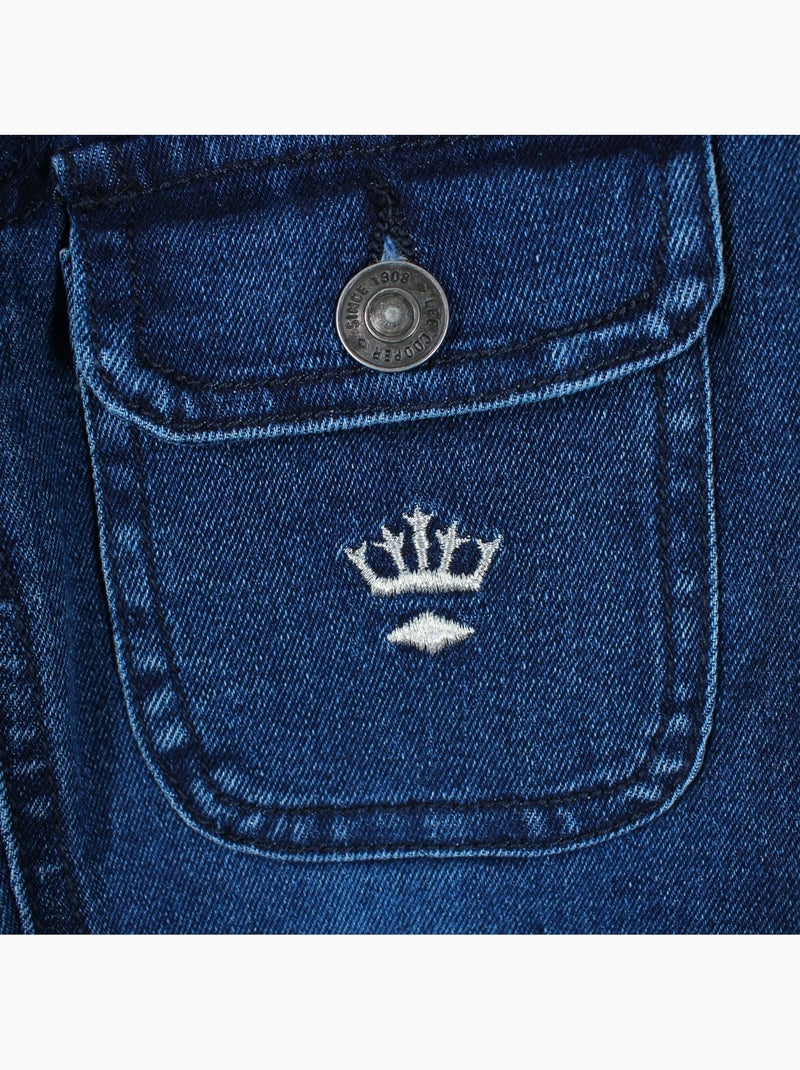 Lee cooper - jean coupe large, taille haute et fermeture boutonnée Bleu - Kiabi
