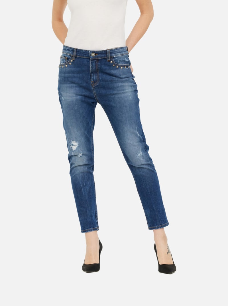 Lee Cooper - Jean JOHANA Medium Blue Destroy Bleu - Kiabi