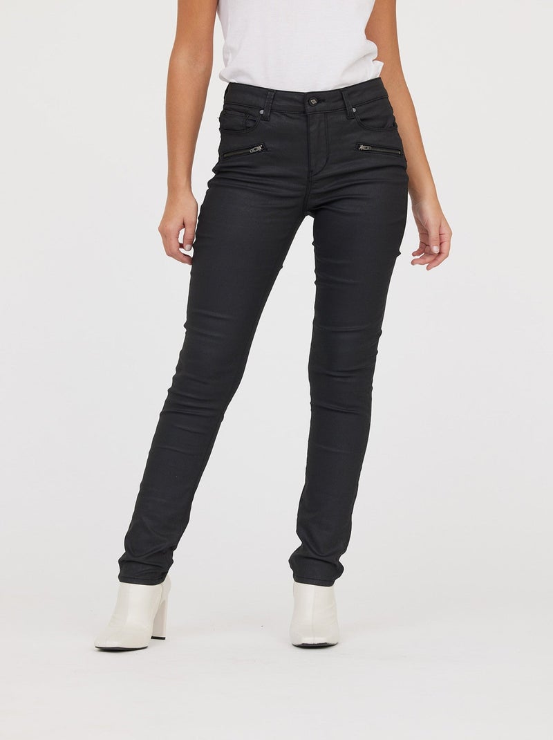 Lee Cooper - Jean LC135F Black Coatted L32 Noir - Kiabi