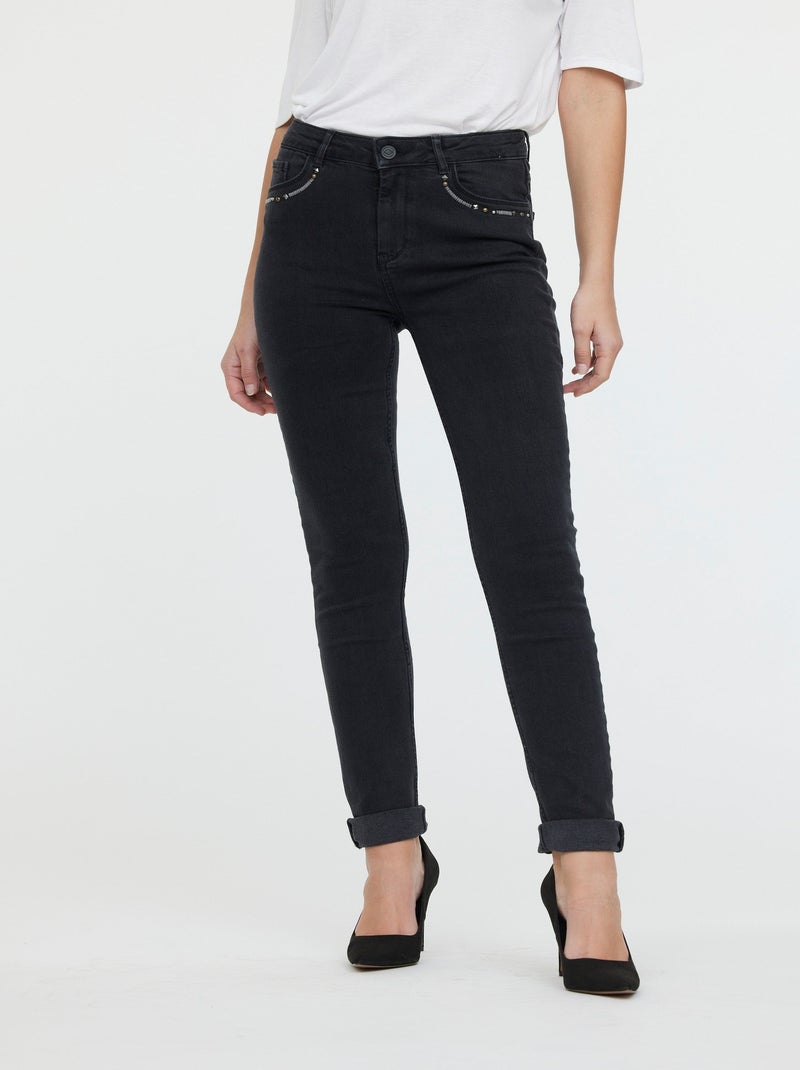 Lee Cooper - Jeans LC135 Black brushed Noir/Argent - Kiabi
