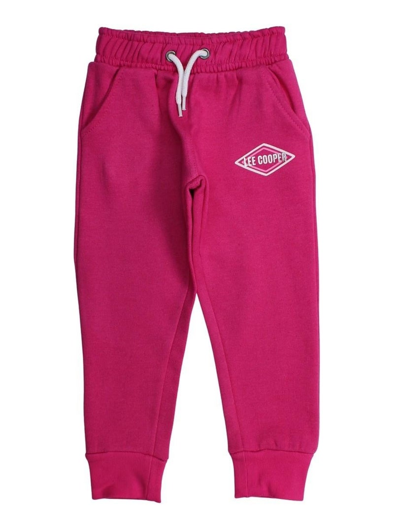 Lee Cooper - Jogging imprimé logo en coton Rose fushia - Kiabi