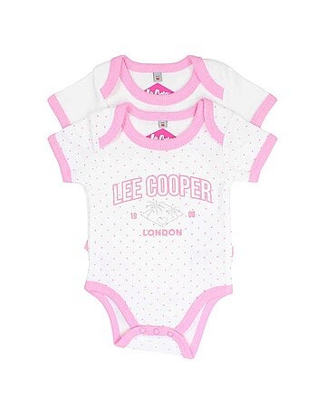 Lee Cooper - Lot de 2 bodys bébé fille avec des motifs points