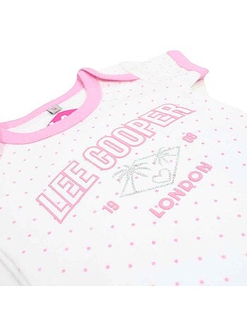 Lee Cooper - Lot de 2 bodys bébé fille avec des motifs points