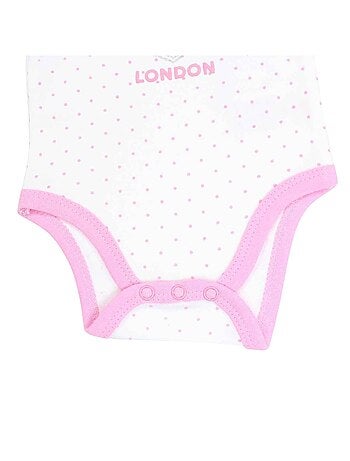 Lee Cooper - Lot de 2 bodys bébé fille avec des motifs points