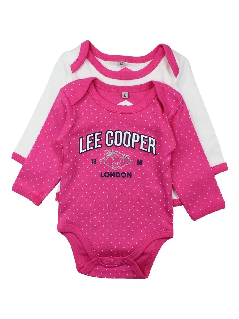 Lee Cooper - Ensemble ​​Body grenouillère bavoir bébé fille Imprimé Logo -  Rose - Kiabi - 14.93€