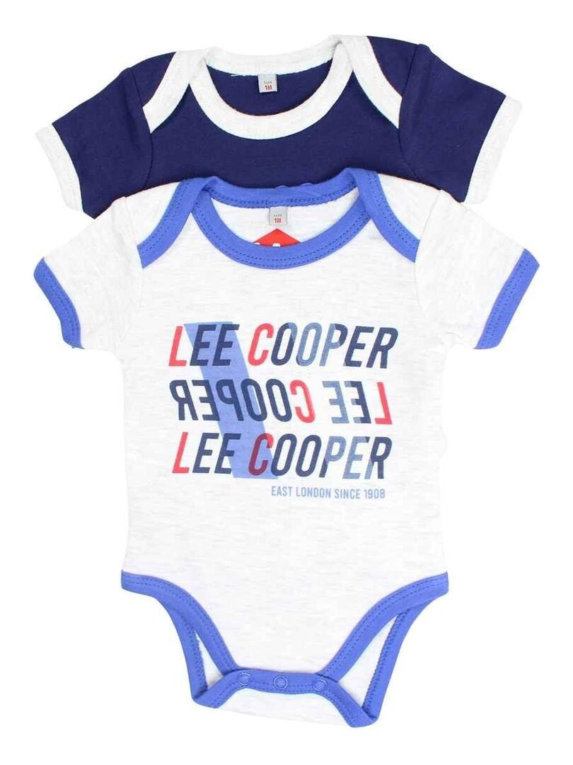 Lee Cooper - Lot de 2 bodys bébé garçon en coton - Bleu - Kiabi