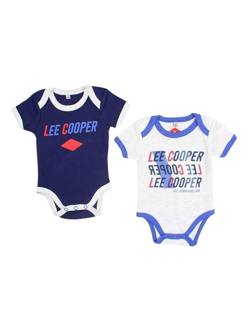 Lee Cooper - Lot de 2 bodys bébé garçon en coton - Bleu - Kiabi