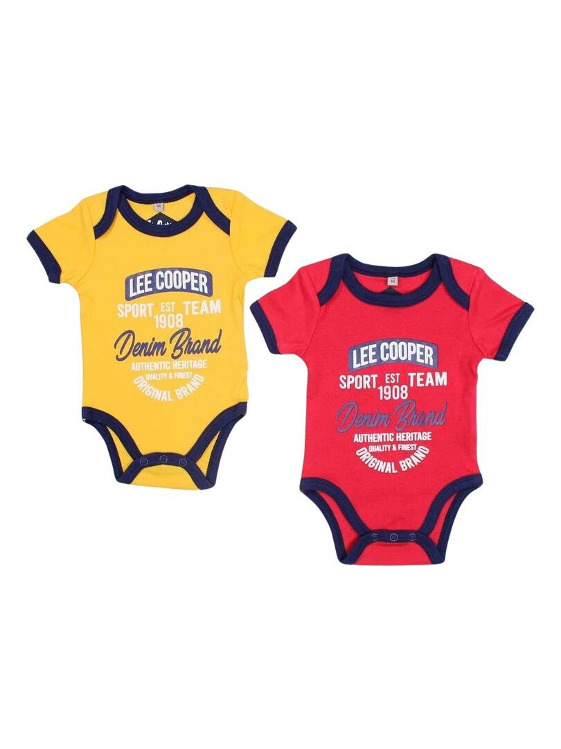 Lee Cooper - Lot de 2 bodys bébé garçon en coton - Bleu - Kiabi