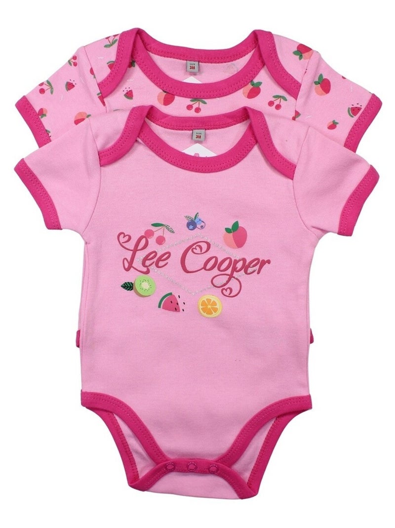 Lee Cooper - Lot de 2 bodys  en coton Rose - Kiabi