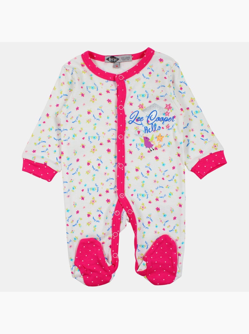 Lee Cooper - Lot de 3 pièces comprenant body, grenouillère et bavoir avec motifs Rose - Kiabi