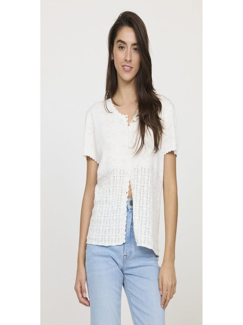 Lee Cooper - Maille manches courtes coton comfort AMINIA Ivoire - Kiabi