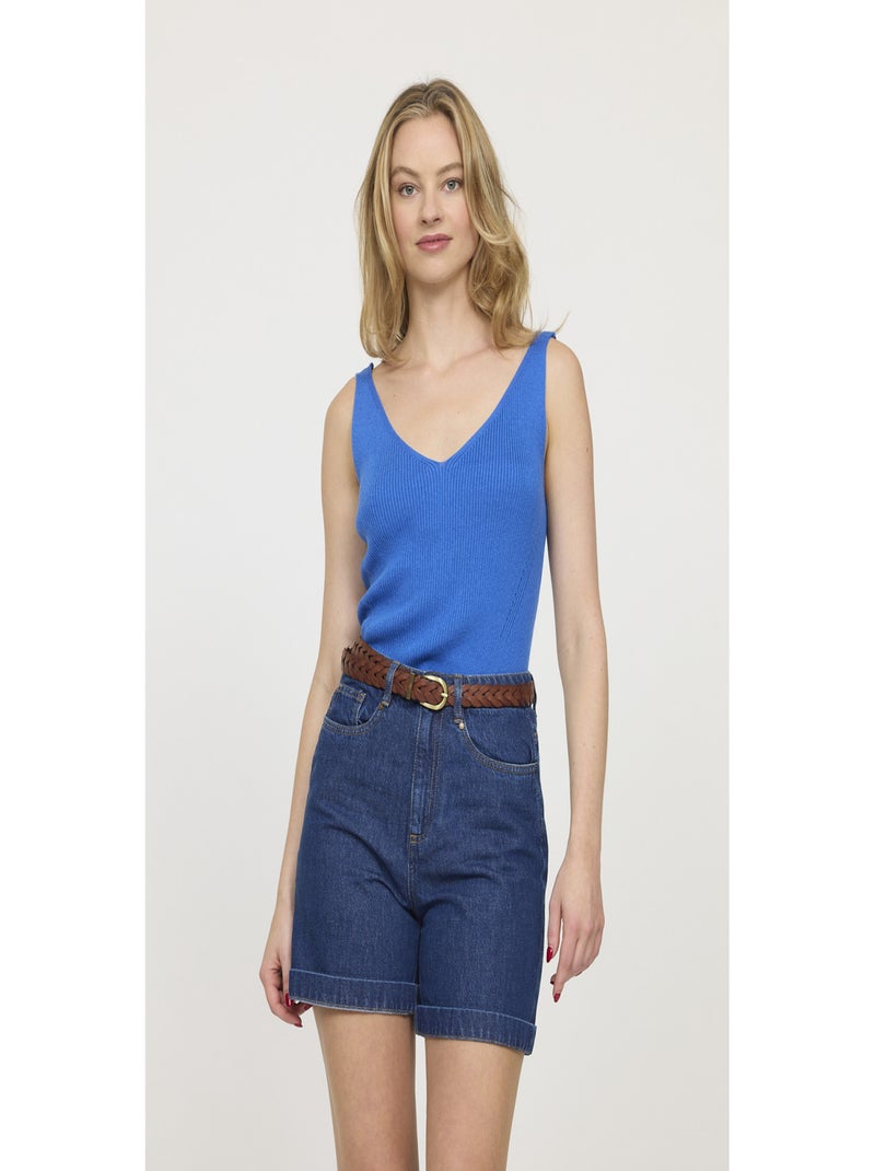 Lee Cooper - Maille sans manches coton regular ALLA Bleu roi - Kiabi
