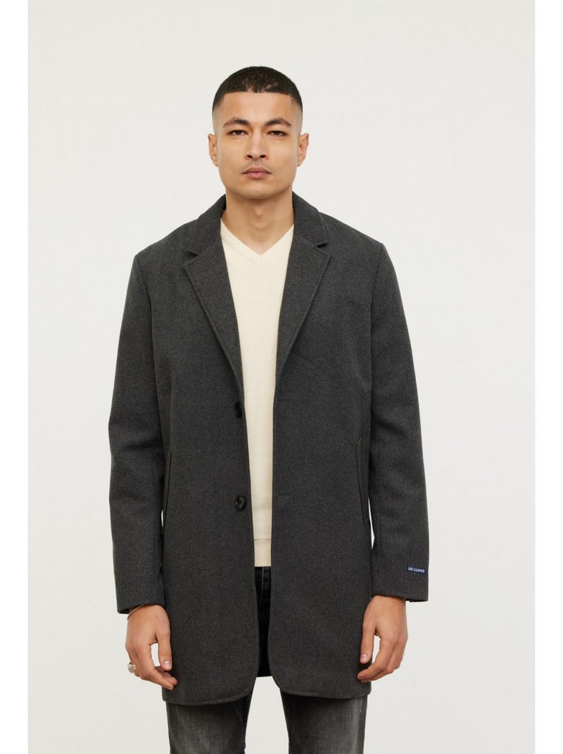 Lee Cooper - Manteau manches longues polyester slim FROMBE gris anthracite - Kiabi