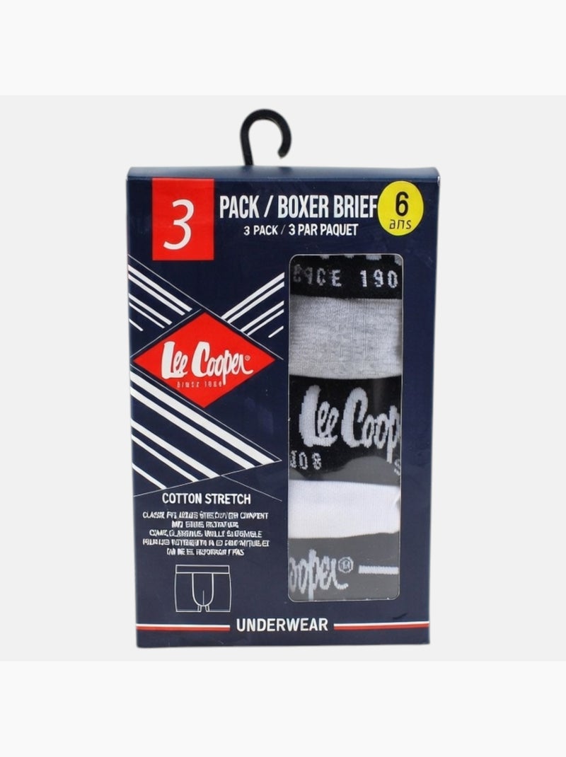 Lee Cooper - Pack de 3 boxers homme avec taille élastiquée Kaki - Kiabi