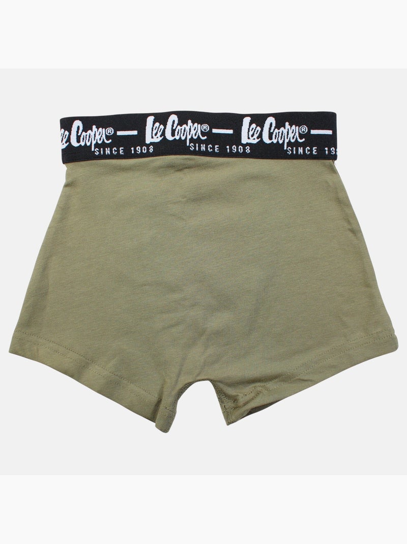 Lee Cooper - Pack de 3 boxers homme avec taille élastiquée Kaki - Kiabi