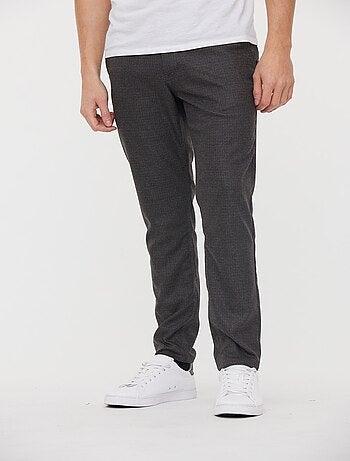 Lee Cooper - Pantalon chino NEILS Anthracite / Bordeaux L32