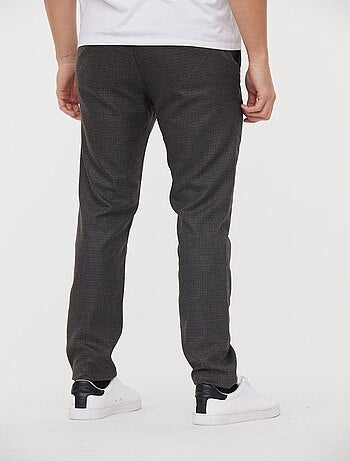 Lee Cooper - Pantalon chino NEILS Anthracite / Bordeaux L32