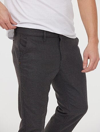 Lee Cooper - Pantalon chino NEILS Anthracite / Bordeaux L32