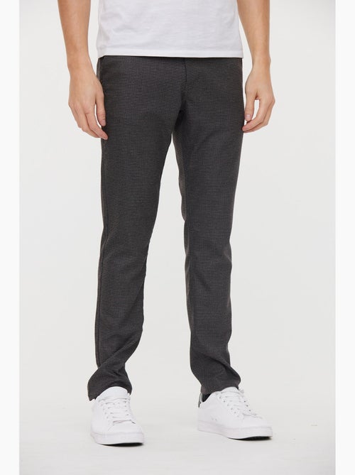 Lee Cooper - Pantalon chino NEILS Anthracite / Bordeaux L32 - Kiabi