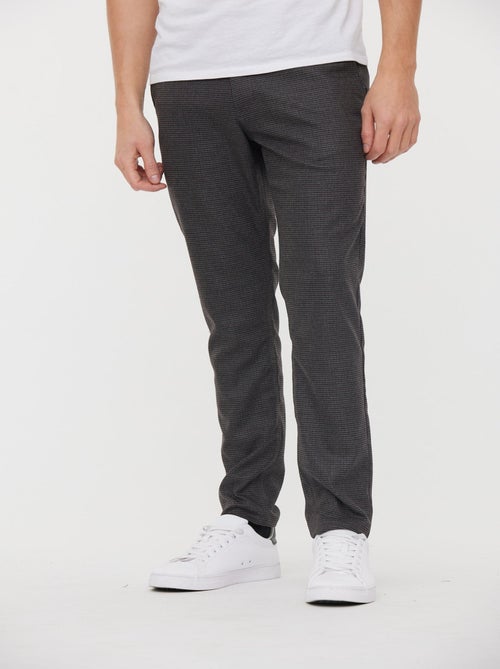 Lee Cooper - Pantalon chino NEILS Anthracite / Bordeaux L32 - Kiabi
