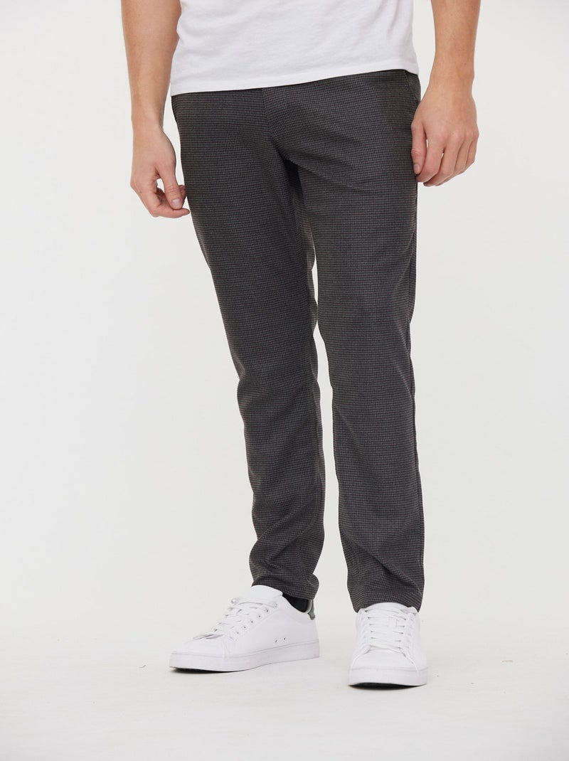 Lee Cooper - Pantalon chino NEILS Anthracite / Bordeaux L32 Noir Gris anthracite - Kiabi