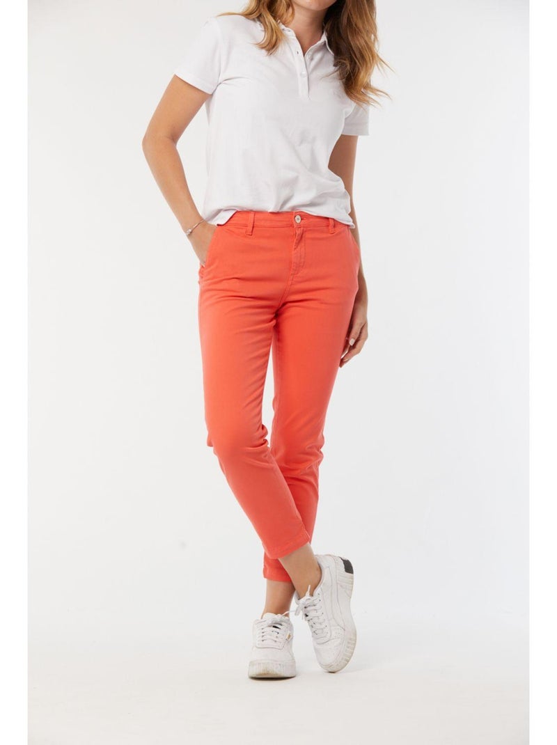 Lee Cooper - Pantalon coton chino JEMILA Orange - Kiabi