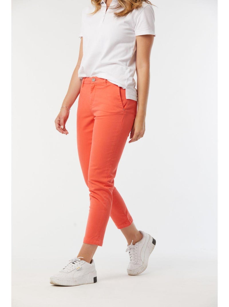 Lee Cooper - Pantalon coton chino JEMILA Orange - Kiabi