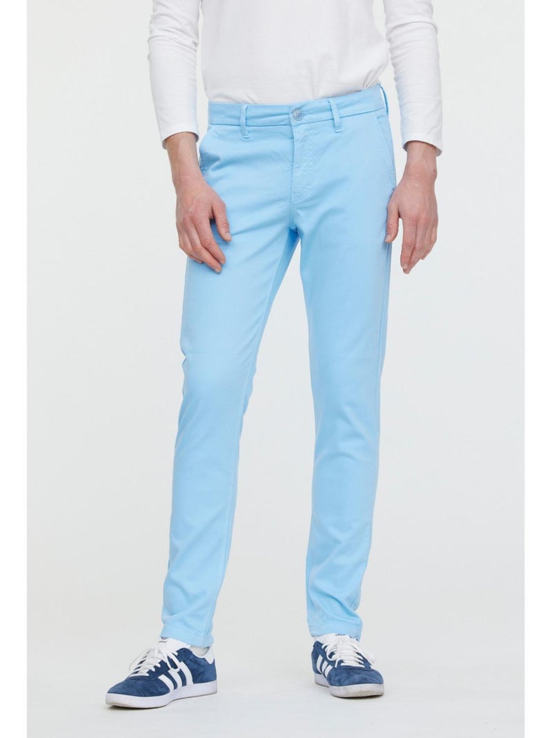 Lee Cooper - Pantalon coton chino slim fit NEILS Bleu ciel - Kiabi