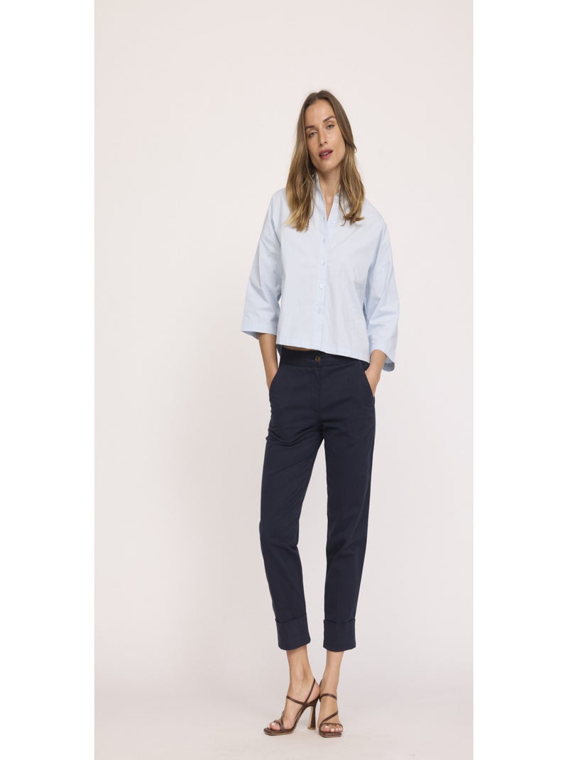 Lee Cooper - Pantalon coton cigarette JAVI Bleu marine - Kiabi